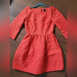 Gorgeous 3/4 sleeves orange dress - buttons in the back. H&M Conscious Exclusive